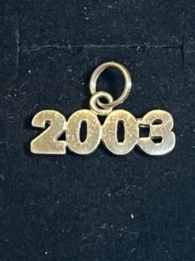 2003 Sterling silver charm for charm bracelet. Simple. Classic. Perfect gift.